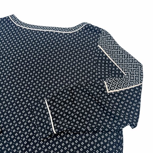 LOFT Boho Mixed Print Blouse XL | Geometric Medallion - Picture 4 of 8